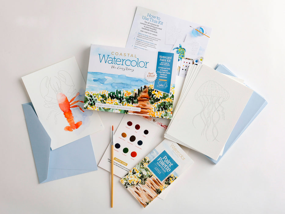 Watercolor the Easy Way Paint-Your-Own Watercolor Cards Coastal