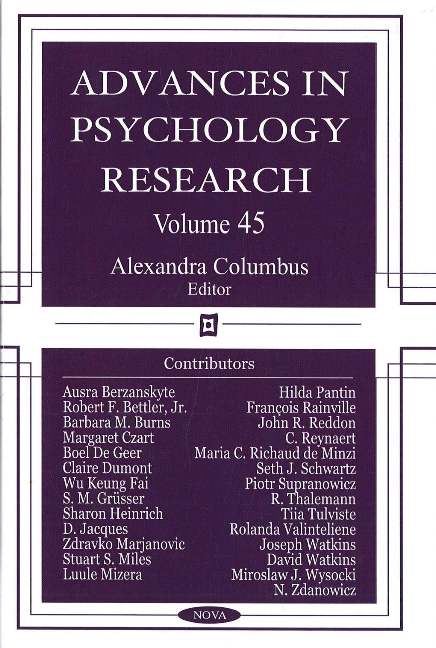 Advances in Psychology Research